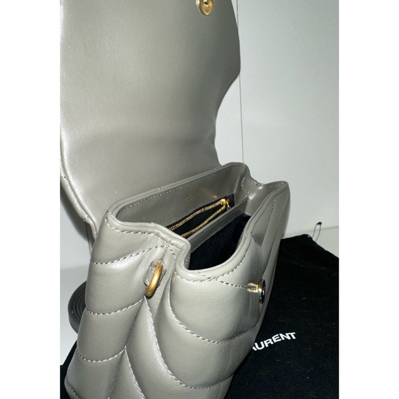 SAINT LAURENT YSL TOY LOULOU KHAKI GREY LIKE NEW - Picture 12 of 15